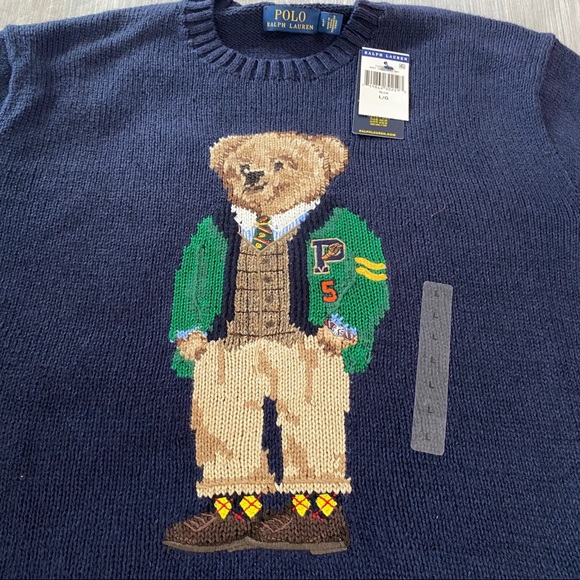 Ralph Lauren Letterman Bear Crewneck Sweater - Picture 15 of 15